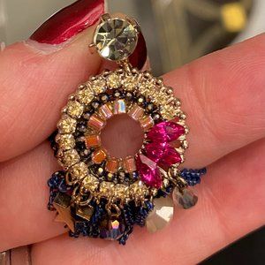 Earrings, Chandelier, Multi Color Crystal - Costume Jewelry